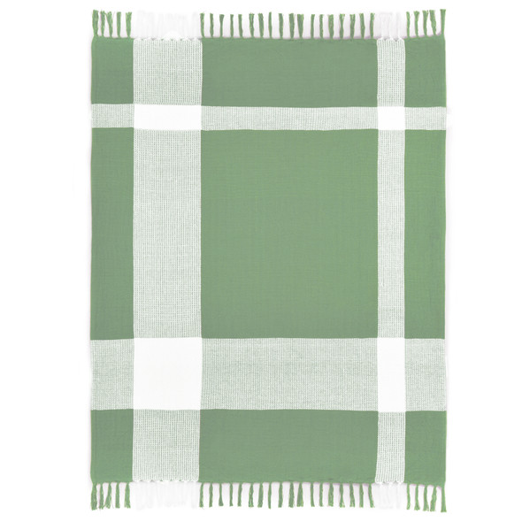 LR Home Highland 80285 Pastel Green White Throw