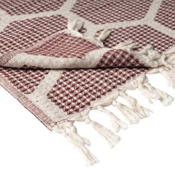 LR Home Avery 80296 Burgundy Throw