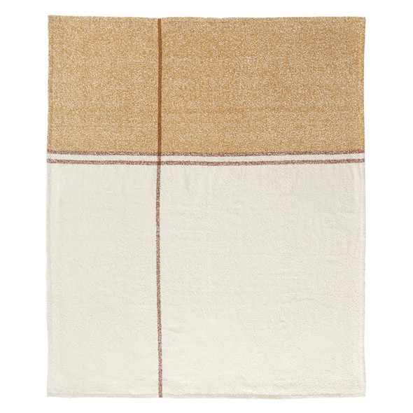 LR Home Lattice 80441 Ivory Mustard Throw