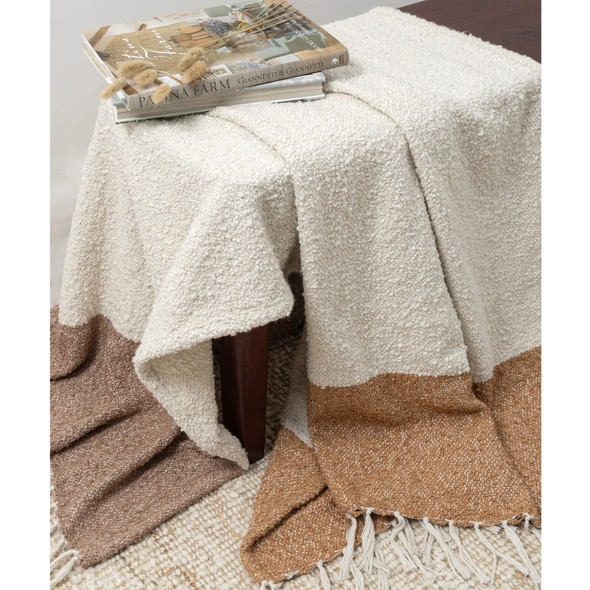 LR Home Lattice 80443 Ivory Orche Throw