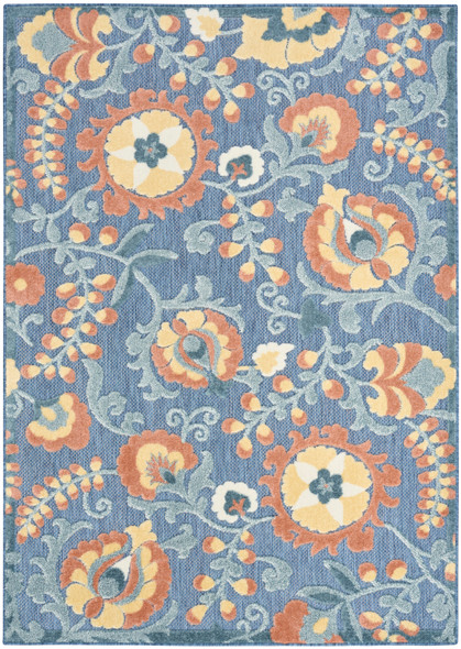 Nourison Aloha ALH17 Blue Rose Rug