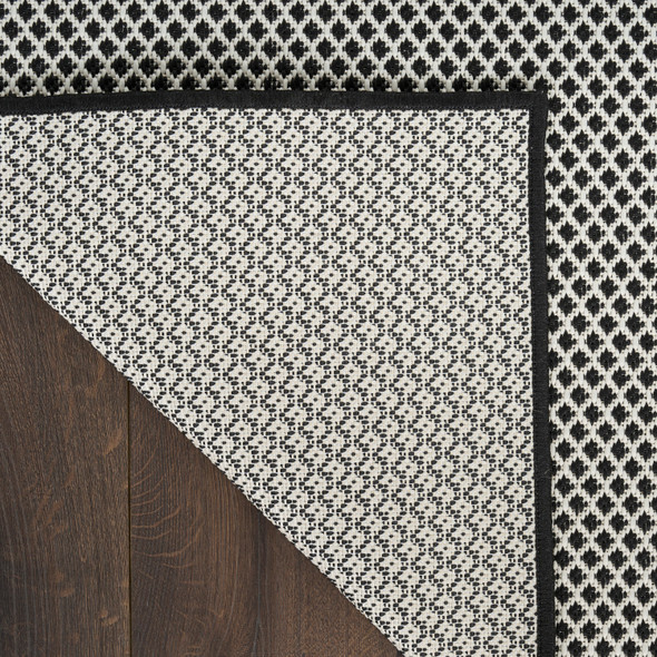 Nourison Courtyard COU01 Black White Rug
