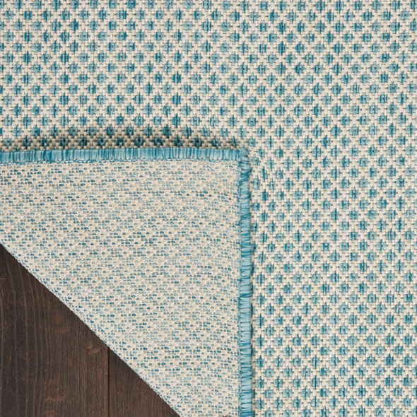 Nourison Courtyard COU01 Ivory Aqua Rug