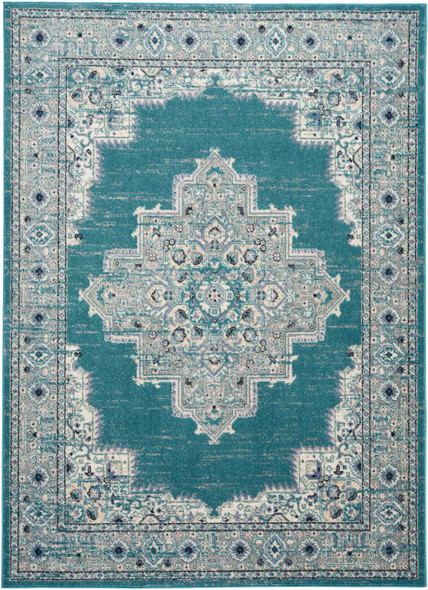 Nourison Passion PSN03 Turquoise Grey Rug