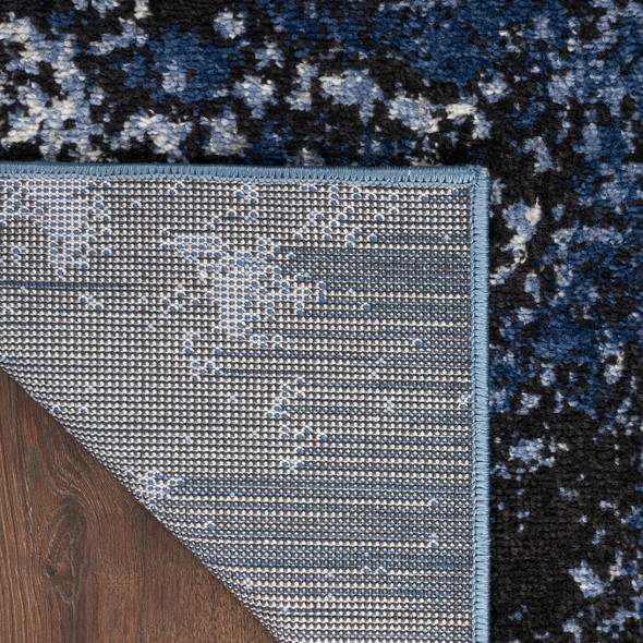 Nourison Passion PSN10 Light Blue Black Rug