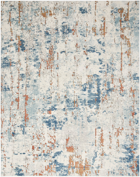 Nourison Quarry QUA01 Beige Blue Rust Rug