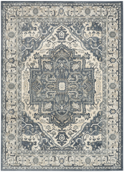 Nourison Quarry QUA18 Navy Ivory Rug