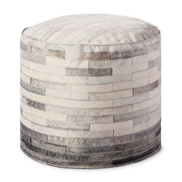 Loloi PF0002 Ivory Grey Pouf