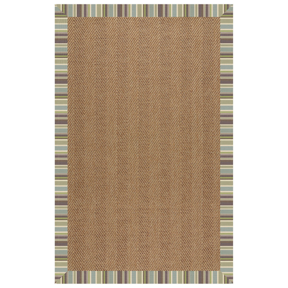 Capel Zelda-Herringbone 2091-422 Blue Stripe Rug