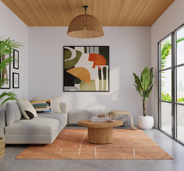 Feizy Agape 69H8F Orange White Area Rug