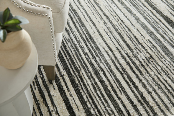 Feizy Colton 8A56F Black Ivory Area Rug