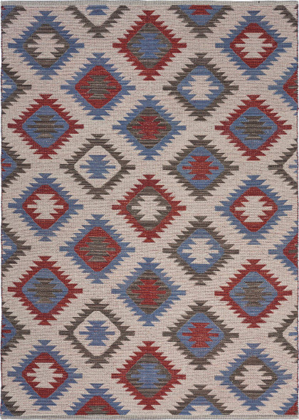 LR Home Aurora 81536 Red Blue Rug