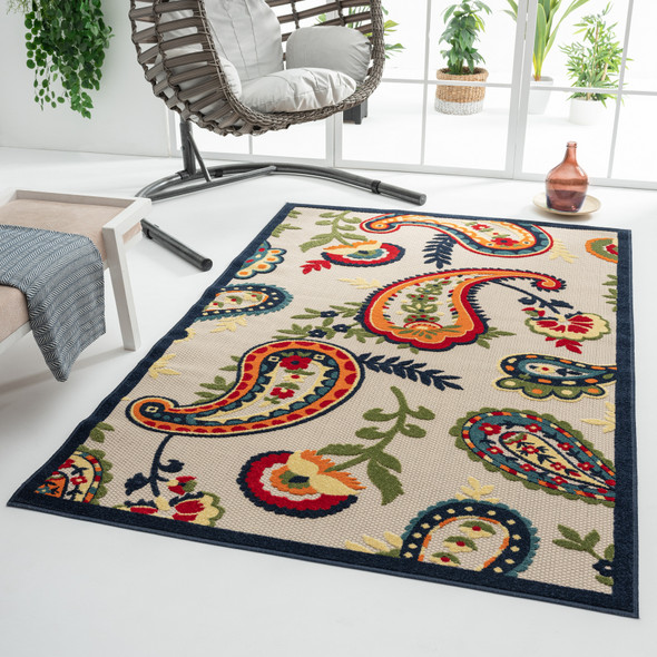 LR Home Copa Cabana 81817 Beige Mutli Rug