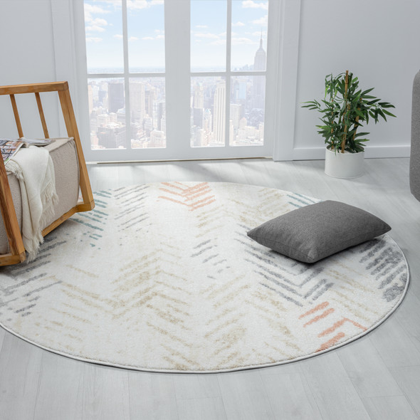 LR Home Dune 81661 Ivory Beige Pink Teal Gray Rug