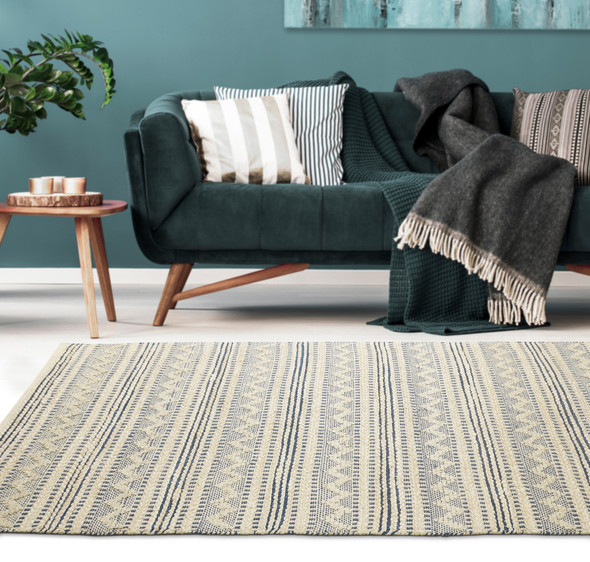 LR Home Earth 81895 Navy Off-White Rug