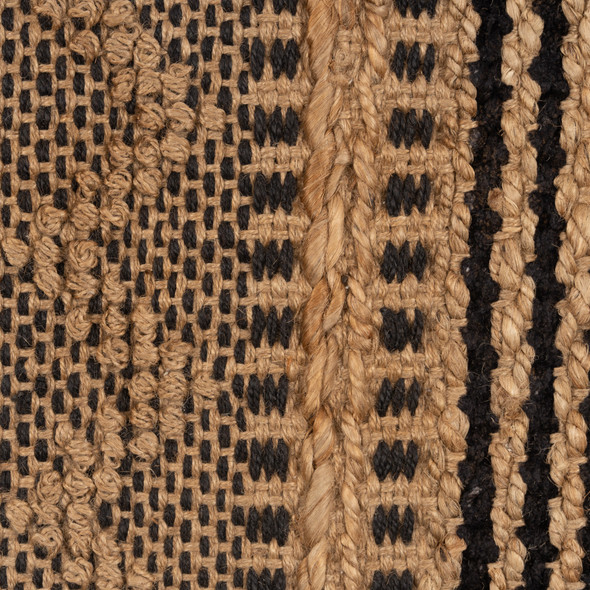 LR Home Natural Fiber 03368 Tan Black Rug