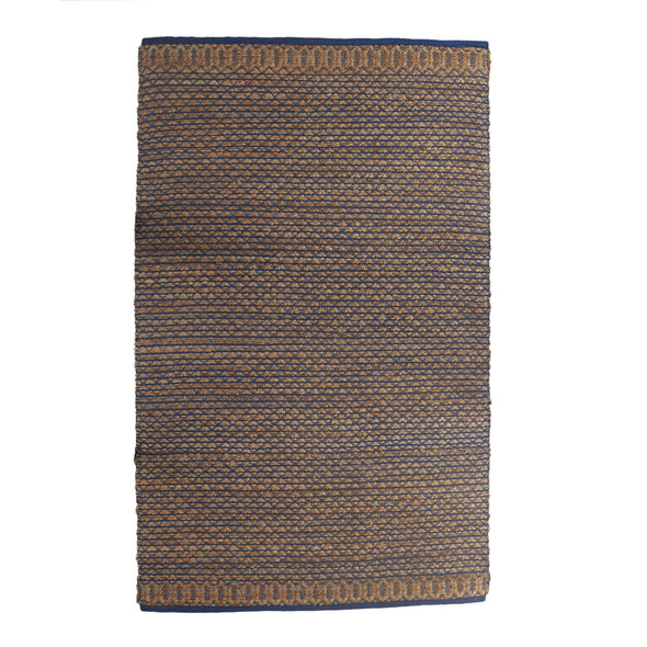 LR Home Natural Fiber 03388 Tan Blue Rug