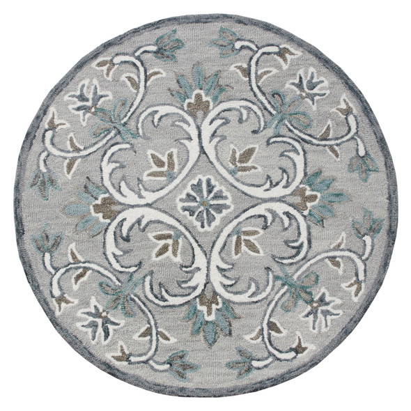LR Home Sinuous 54152 Taupe Gray Blue Rug