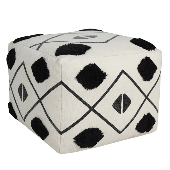 LR Home Avant-garde 03461 Black White Pouf