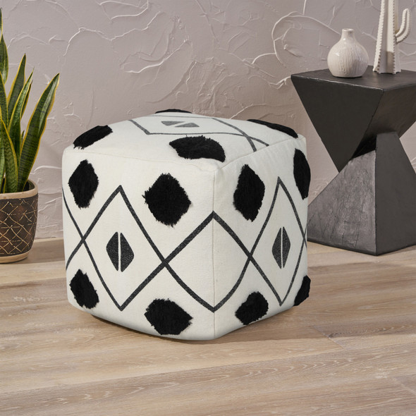 LR Home Avant-garde 03461 Black White Pouf