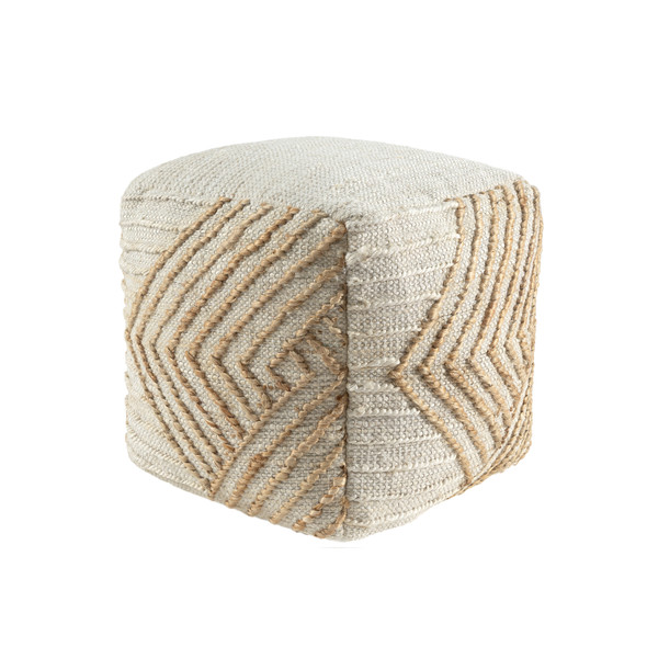 LR Home Mesa 34246 Bleached Natural Pouf