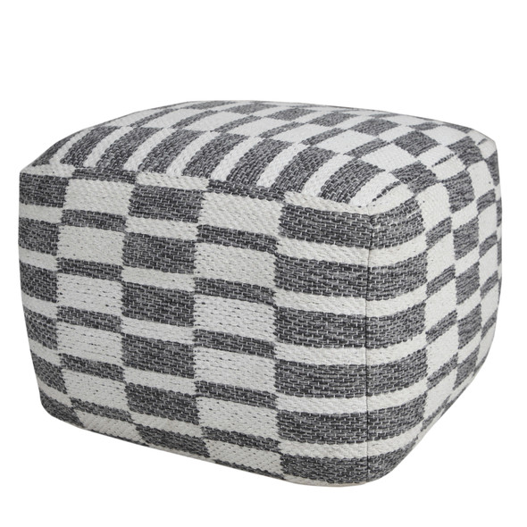 LR Home Quincy 34065 Gray White Pouf