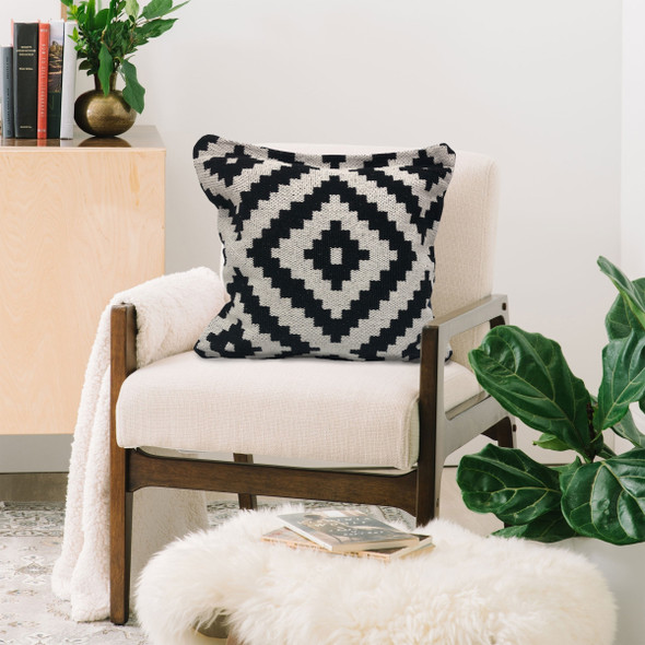 LR Home Quincy 05262 Black White Pillow