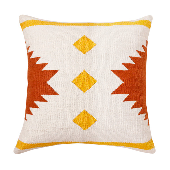 LR Home Apollo 07891 White Yellow Red Pillow