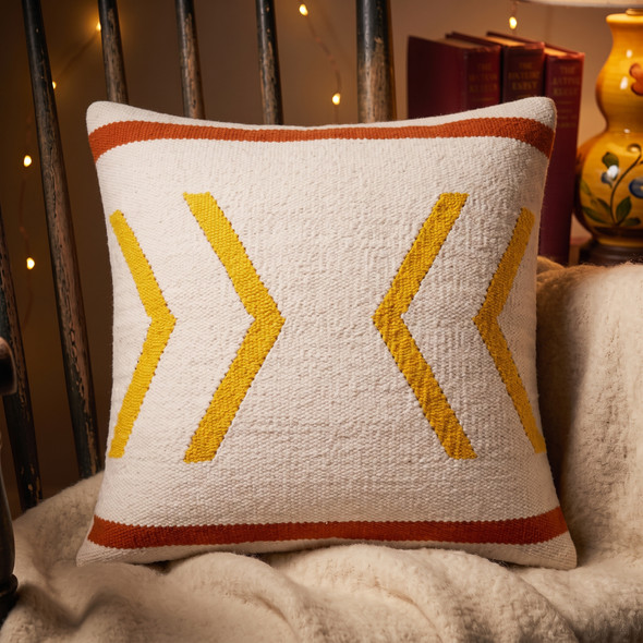 LR Home Apollo 07893 White Yellow Red Pillow