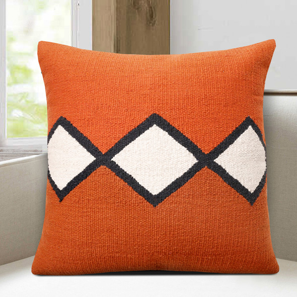 LR Home Apollo 07894 Orange White Black Pillow
