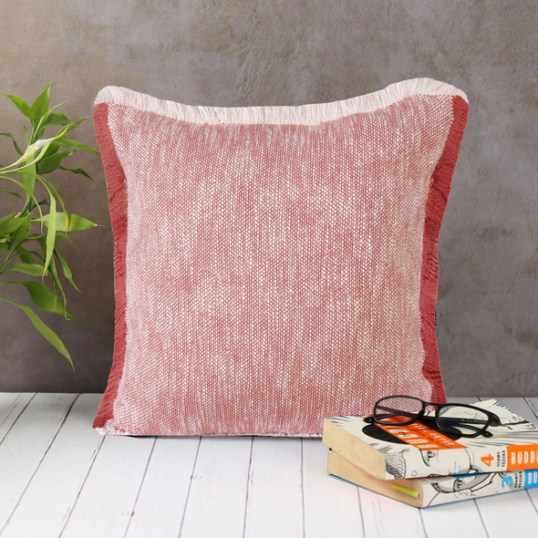 LR Home Aspen 07865 Auburn Red White Pillow