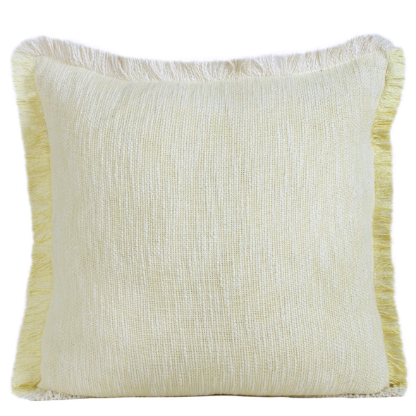 LR Home Aspen 07870 Light Yellow White Pillow