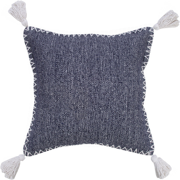 LR Home Bedford 07766 Deep Blue White Pillow