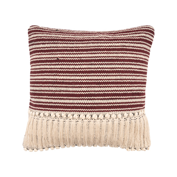 LR Home Cape Cod 07316 Maroon Black Pillow