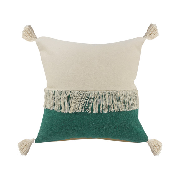 LR Home Carnival 07661 Emerald Green Off-White Pillow