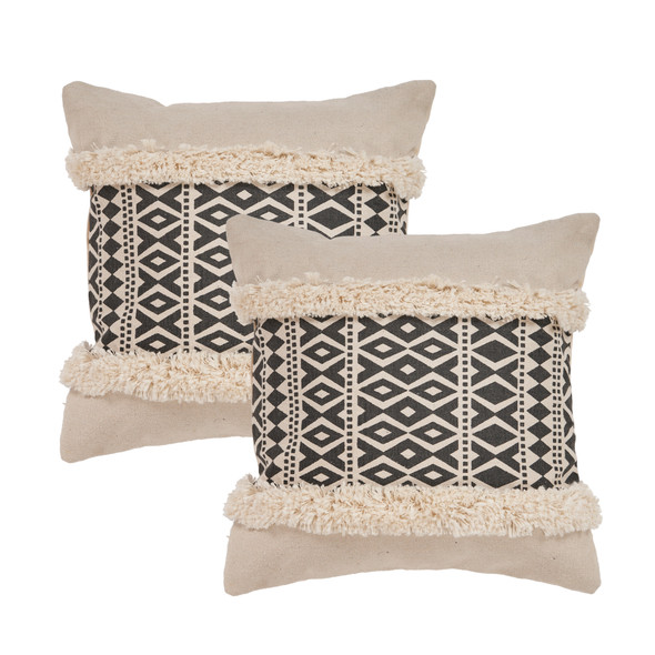 LR Home Cedric 07333 Black Natural Pillow
