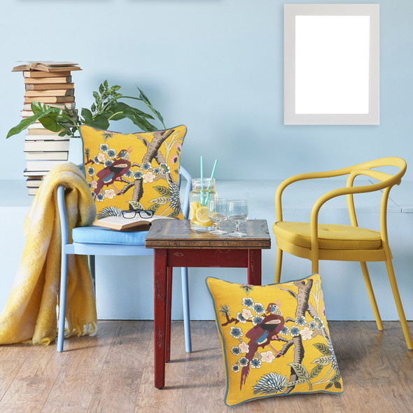 LR Home Dynasty 07494 Yellow Multi Pillow