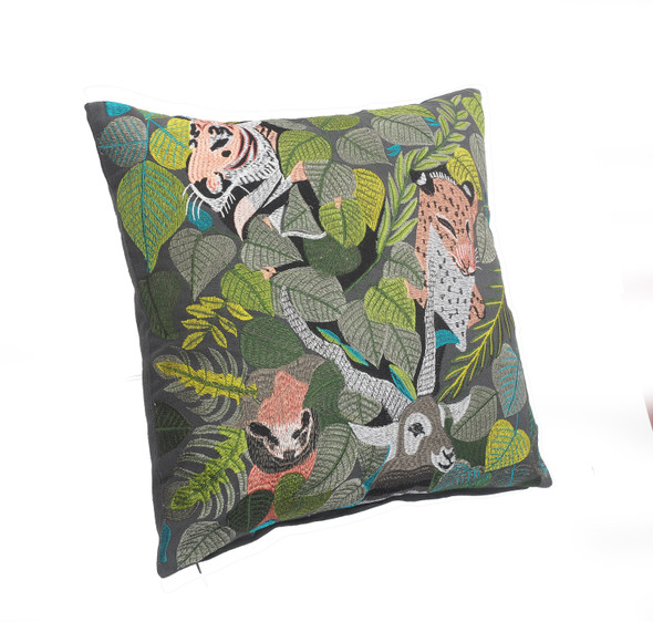 LR Home Dynasty 07499 Green Multi Pillow