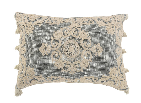 LR Home Dynasty 07506 Gray Ivory Pillow