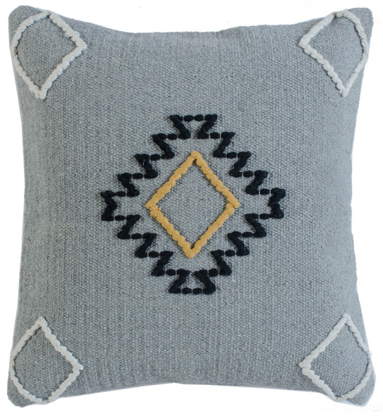 LR Home El Paso 07615 Gray Black Yellow Ivory Pillow
