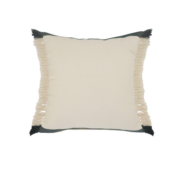LR Home Elevate 07685 Juniper Green Dark Green White Linen Pillow