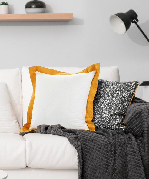 LR Home Empire 07724 White Golden Yellow Pillow