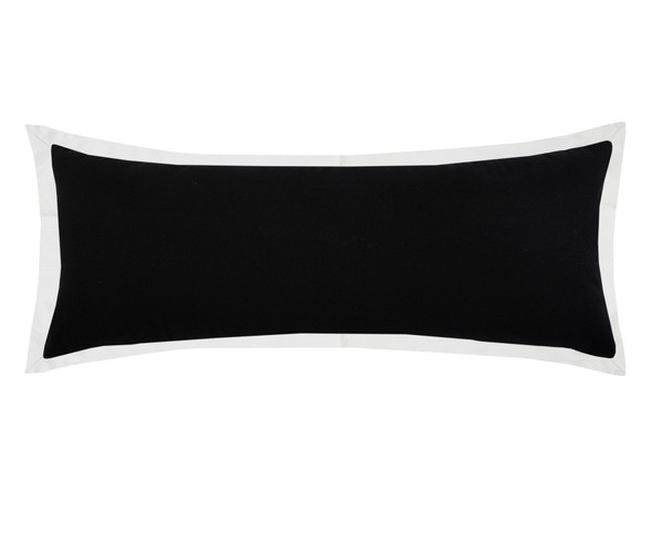 LR Home Empire 07728 Jet Black White Pillow