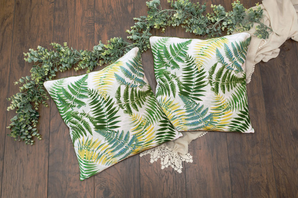 LR Home Fern 08235 Green Yellow Pillow