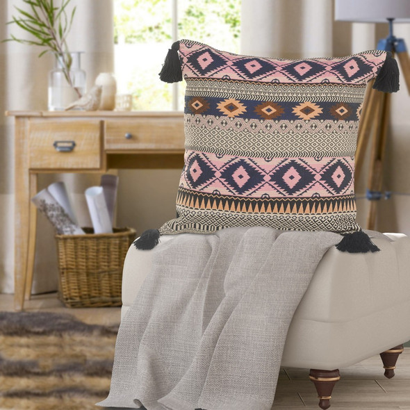 LR Home Homestead 07462 Black Yellow Blush Pillow