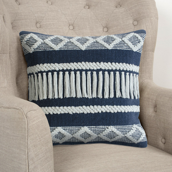 LR Home Homestead 07618 Blue Ivory Pillow
