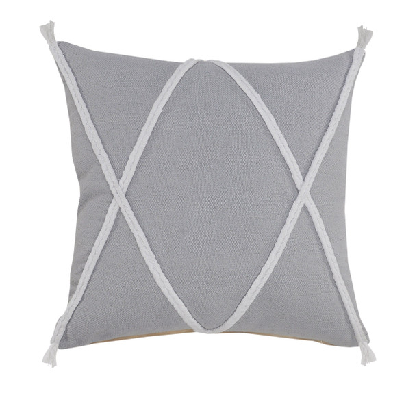 LR Home Seashore 07632 Light Gray White Pillow