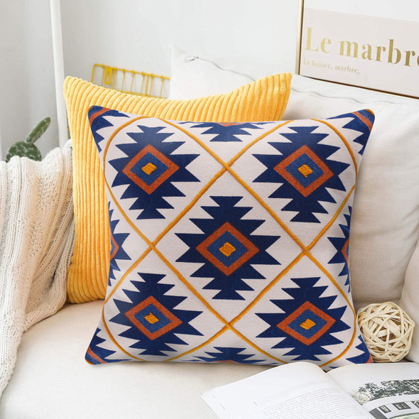 LR Home Sedona 07953 Navy Rust Pillow