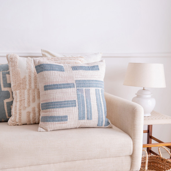 LR Home Stacy Garcia 08453 Ocean Blue Ivory Pillow