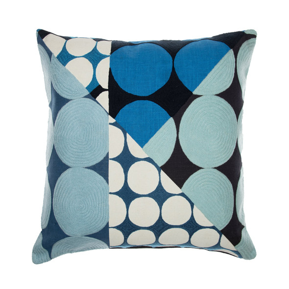 LR Home Stacy Garcia 08640 Blue Ivory Pillow